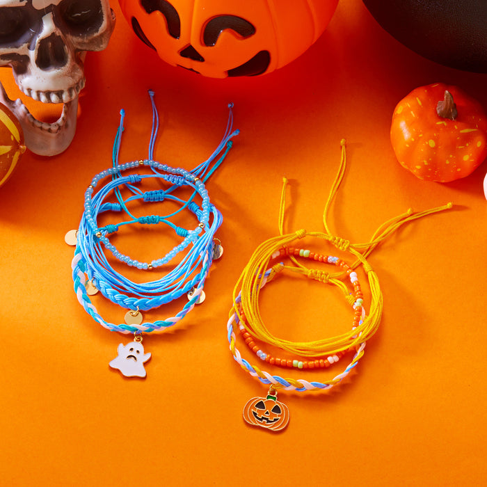 Wholesale  Bracelet Set Handmade Beaded Bracelet Holiday Pumpkin Ghost Pendant Bracelet