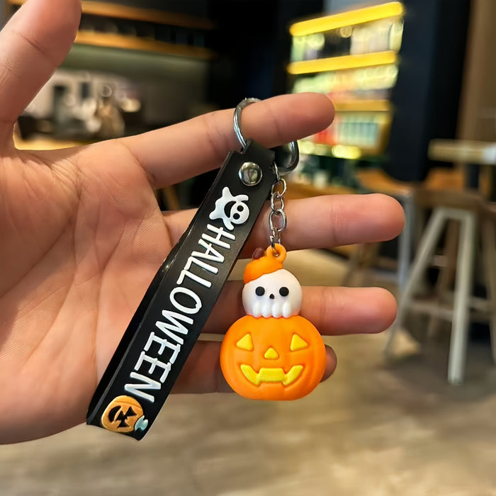 Wholesale PVC Pumpkin Ghost Keychain Spooky Car Key Accessory Party Gift