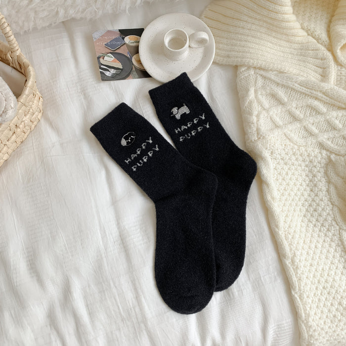 Wholesale Socks with warmth and thick fleece, mid tube socks
