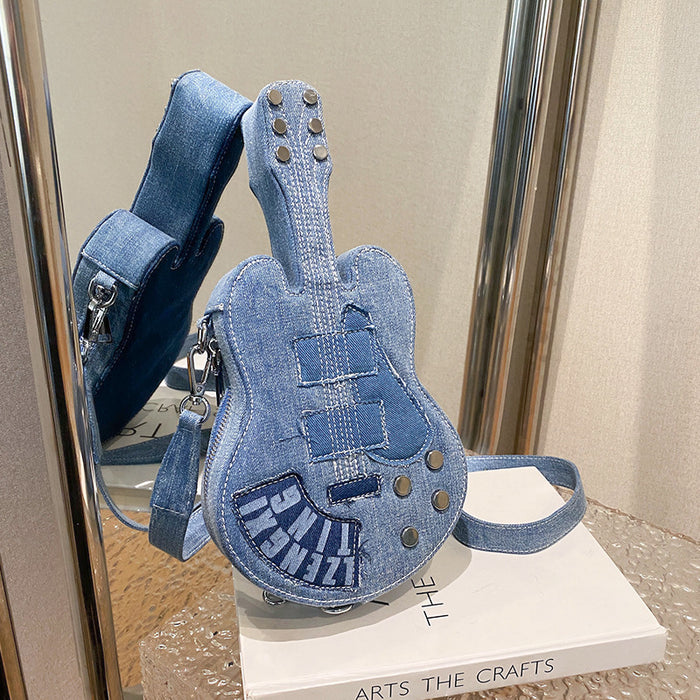 Wholesale Denim Guitar Shoulder Messenger Bag JDC-SD-HuiHua005