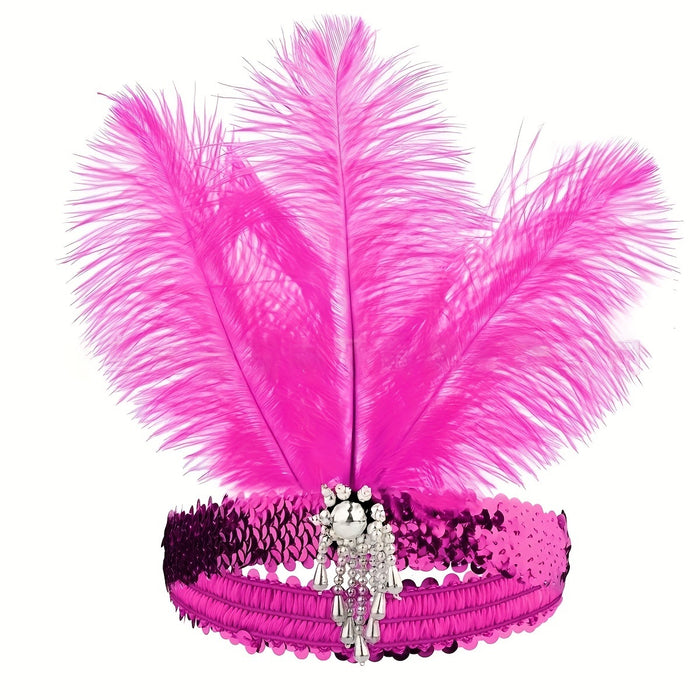Wholesale Purple Feather Headband 1920S Gatsby Style Hair Accessory For Masquerade Party