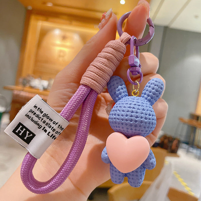 Wholesale Cartoon Resin Heart Rabbit Keychain JDC-KC-ShuoT020