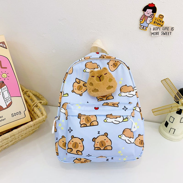Wholesale Capibara Backpack Cartoon Children's Backpack Kindergarten Large Capacity Schoolbag