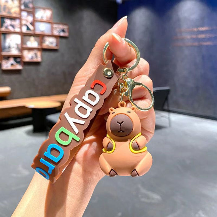 Wholesale Cartoon Capybara Keychain Cute Plush Pendant Fashion Accessory MOQ≥2