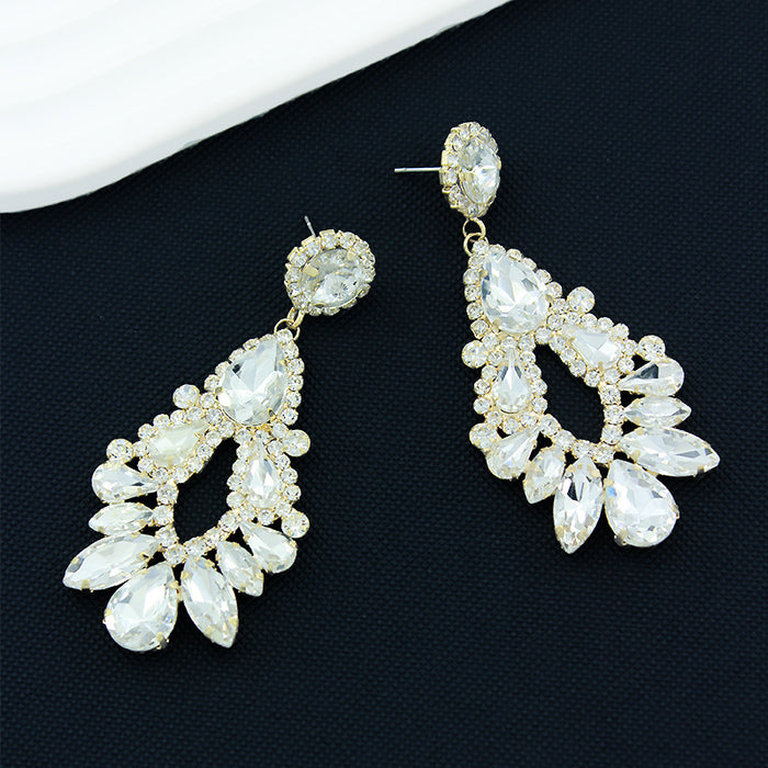 Wholesale Personality Exaggerated Rhinestone Drop Earrings Fashion Popular Claw Chain Earrings