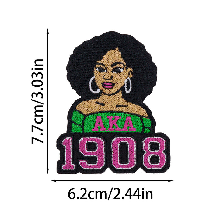 Wholesale Black Girl Embroidered Cloth DIY Patches