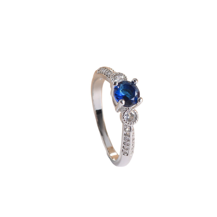 Wholesale Royal blue micro-inlaid diamond ring temperament ring female personality ring bracelet