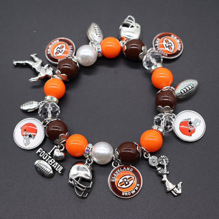 Wholesale Soccer Team Stretch Beaded Bracelet Unisex Steelers Saints