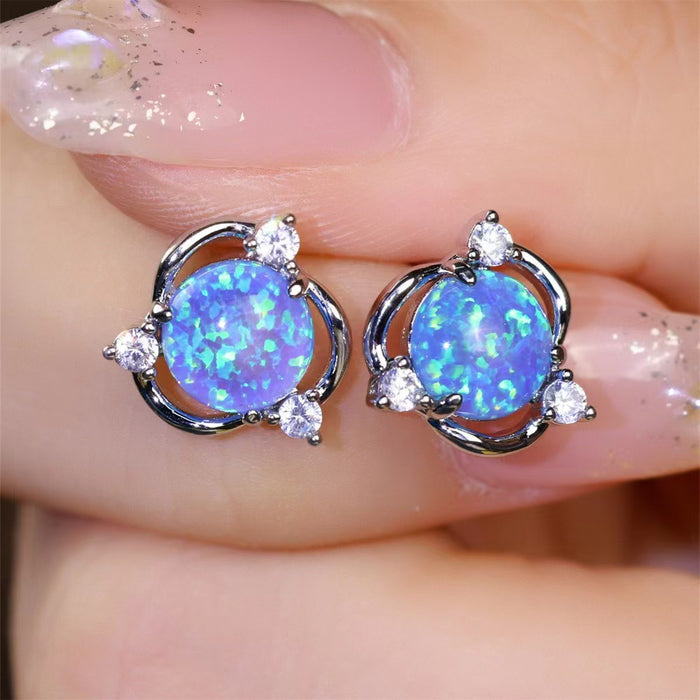 Wholesale Circular rotating earrings, simple, personalized, niche, light luxury earrings, temperament, zinc alloy earrings