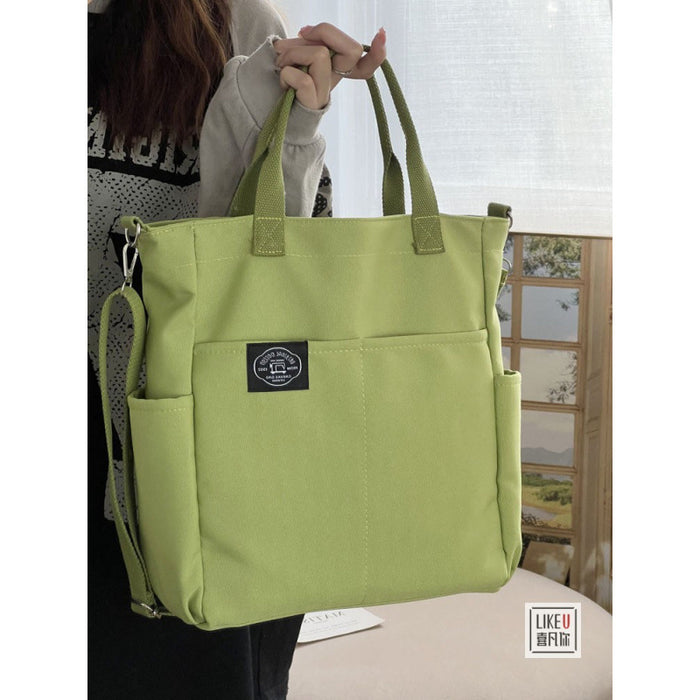 Wholesale Zipper multi-pocket casual versatile one-shoulder crossbody canvas student literary tote bag