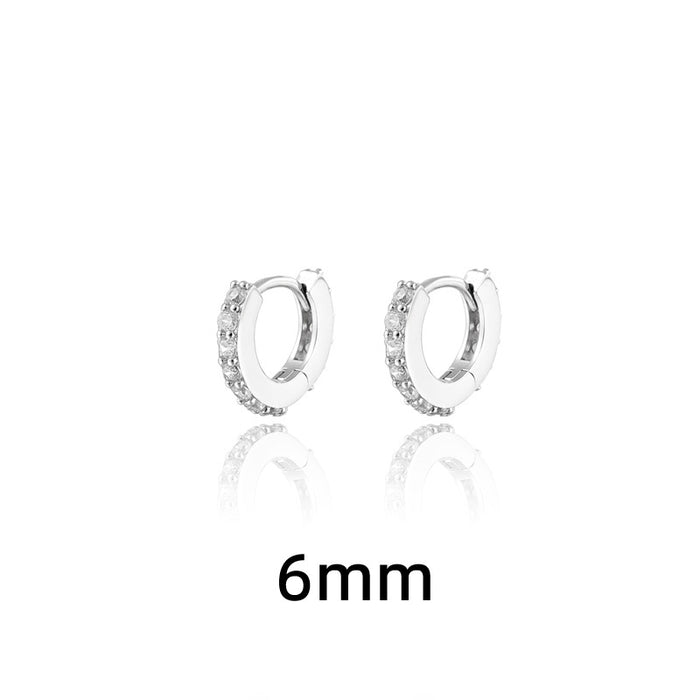 Wholesale Full diamond earrings, fashionable and classic circle zircon earrings, layered and worn