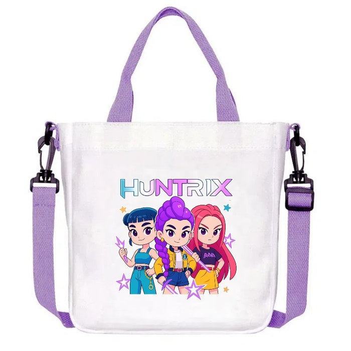 Wholesale Kpop Cartoon Print New Purple Canvas Handbag,  Shoulder Bag,