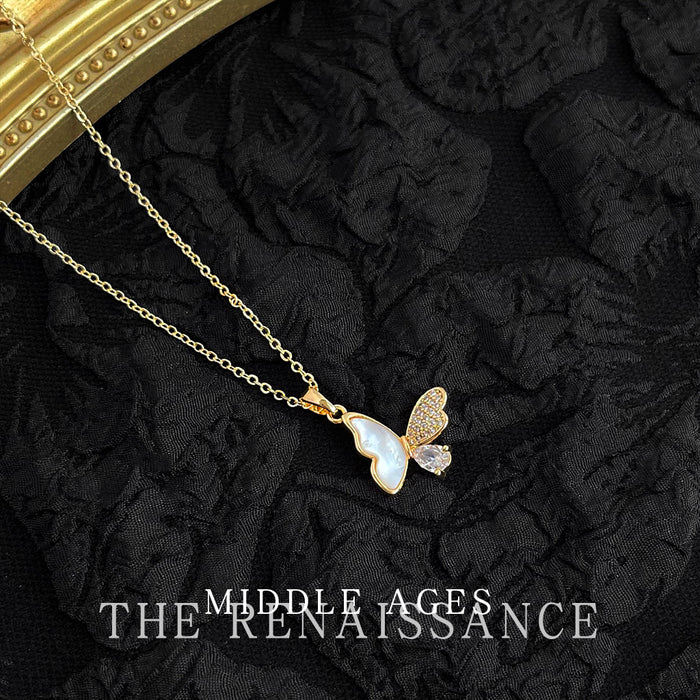 Wholesale Shell necklace, butterfly collarbone chain, vintage high-end accessory