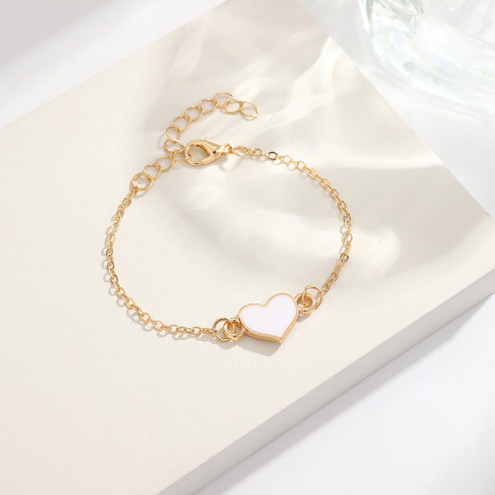 Wholesale Peach Heart Dripping Oil Bracelet Popular Jewelry Love Shaped