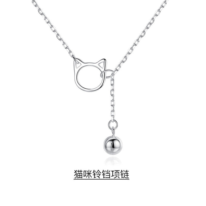 Wholesale Cute cat bell necklace, simple collarbone chain, girl's accessory bracelet, ankle chain