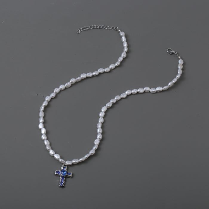 Wholesale Pearl Love Cross Necklace JDC-NE-JieYue003