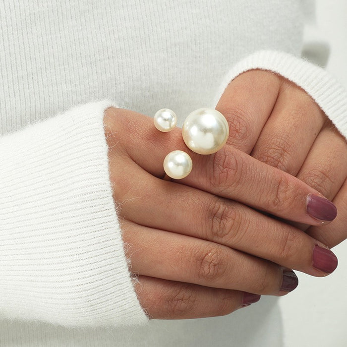 Wholesale Fashionable imitation pearl ring, simple and trendy