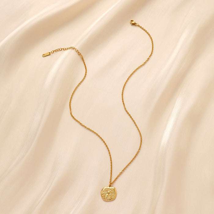 Wholesale Fashionable, personalized, versatile, simple, stainless steel retro coin short necklace, collarbone chain, neck chain