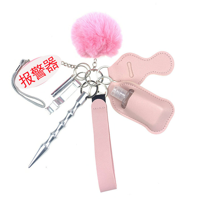 Wholesale PU Leather Case Empty Bottle Multifunctional Keychain 9-piece Set JDC-KC-TouMS009