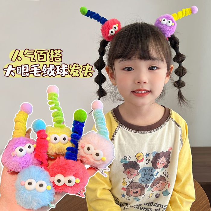 Wholesale Cute Coal Ball Twisting Rod Hair Clip Antenna Hair Clip Cartoon Funny Hair Accessories
