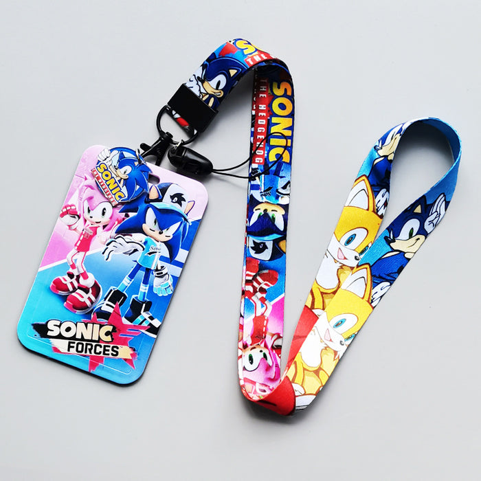Wholesale 10pcs Students cartoon Lanyard Keychain Card Set