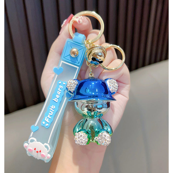 Wholesale Plating Diamond Bear Keychain JDC-KC-GSWA004