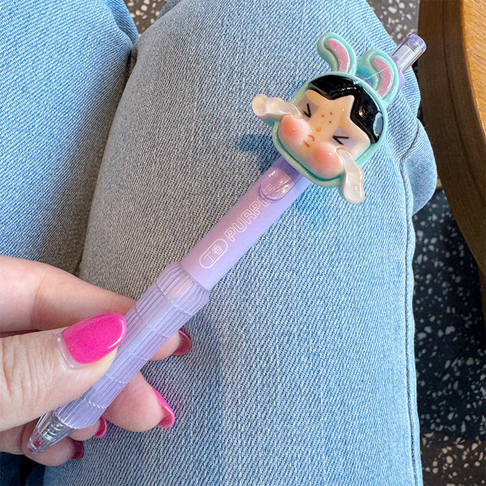 Wholesale Cute creative gel pen with push-button popular on the internet,  large capacity for students