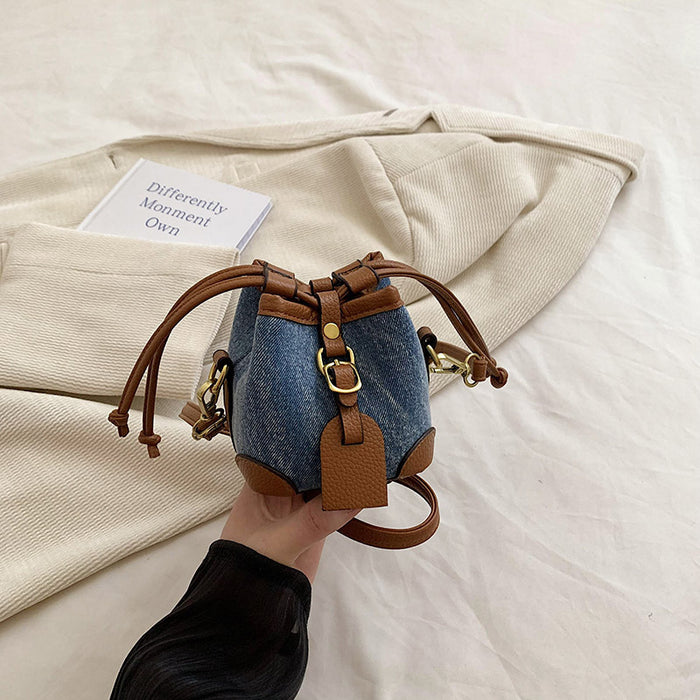 Wholesale Canvas Drawstring Bucket Shoulder Bag for Women JDC-SD-YuanDuo031