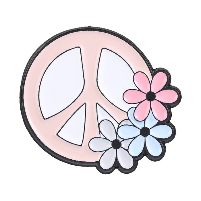 Wholesale Retro Hippie Peace Sign Brooch Stylish Zinc Alloy Pin Jewelry Accessory For Boutique Resale