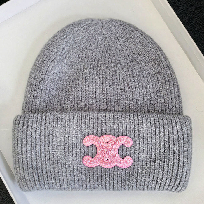 Wholesale Rabbit hair knitted hat, women's versatile woolen hat, winter warm and cold hat