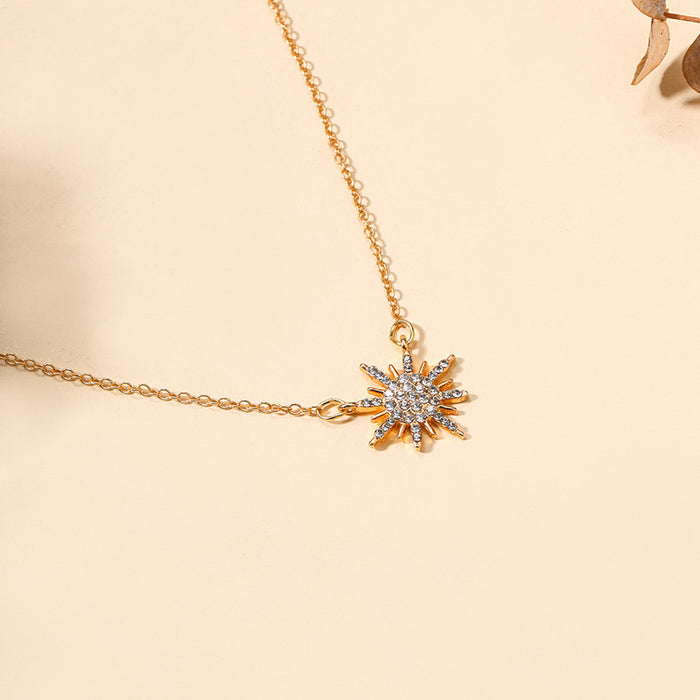 Wholesale Necklace Glow Pendant Sun Short Necklace Collar Sweater Chain