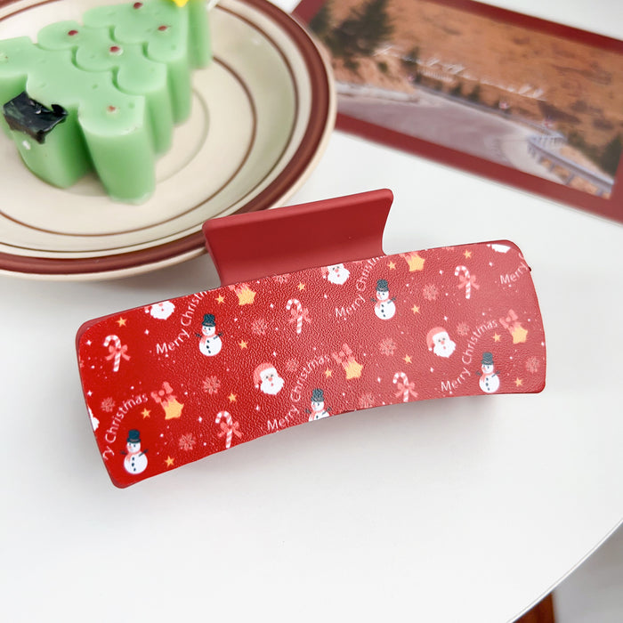 Wholesale Christmas plastic clip patch hair clip dopamine small fresh  atmosphere shark clip hair accessories