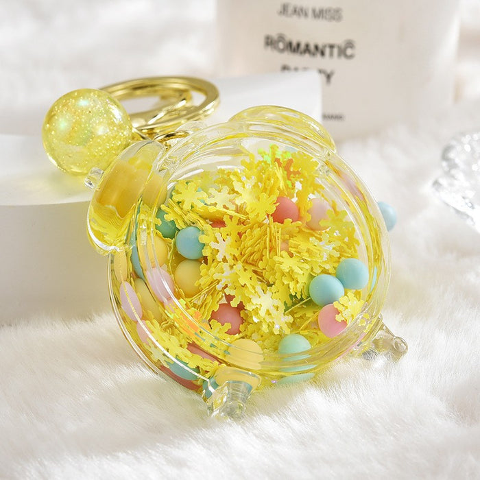 Wholesale Acrylic oil bottle candy Bean astronaut keychain