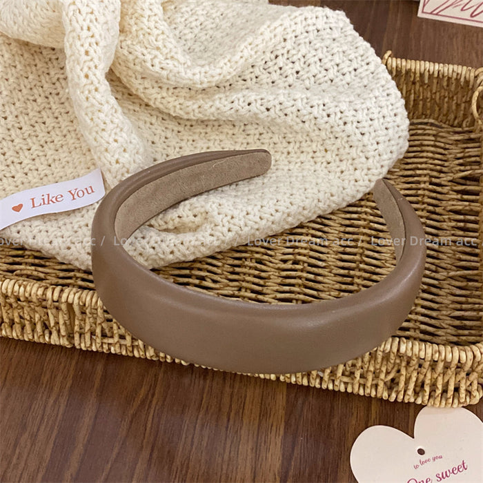 Wholesale Faux leather headband, retro fashion, high-end feel, headband, headwear