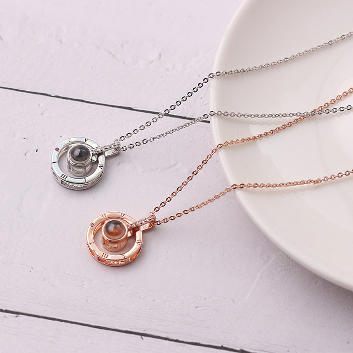 Wholesale One Hundred Languages I Love You Projection Couple Choker Necklace