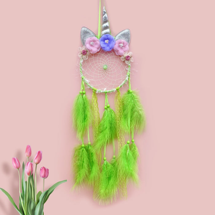Wholesale Cat Head Dreamcatcher Hanging Ornament Handmade Pink Feather Decor MOQ≥2