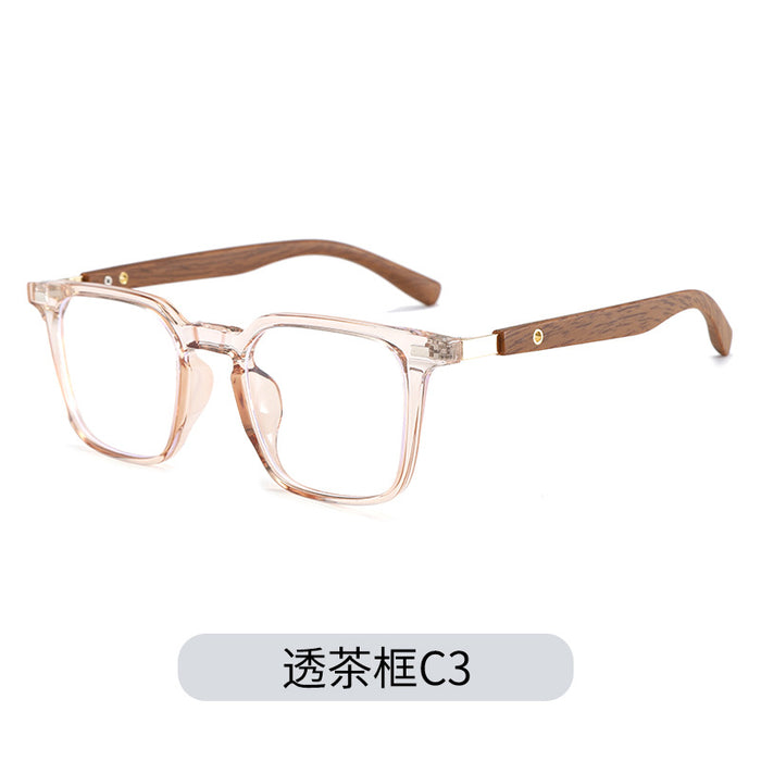 Wholesale Fashionable wood grain retro myopia anti blue light glasses with wood grain legs and eyeglass frames