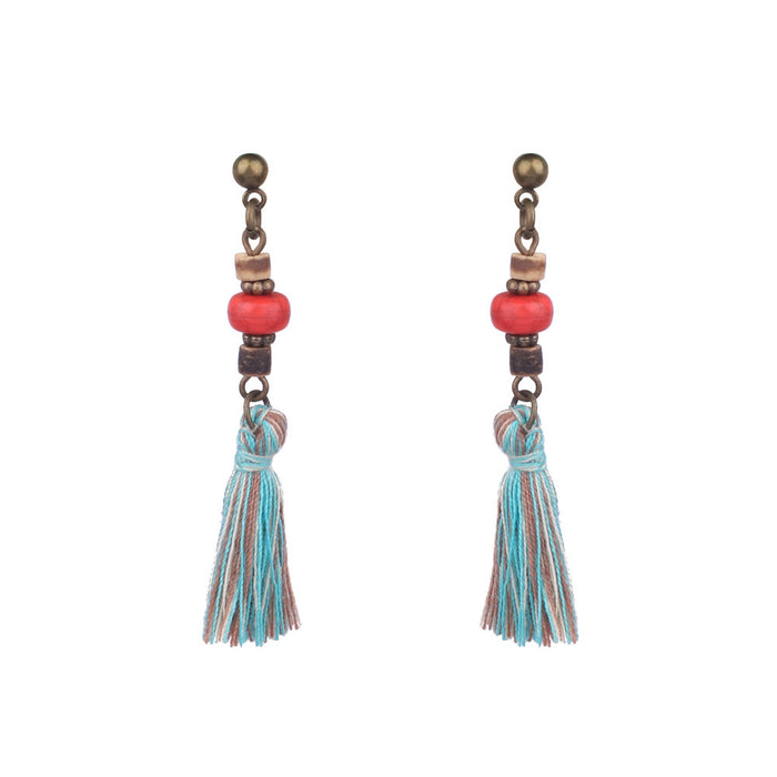 Wholesale Bohemian Hollow Tassel Earrings Geometric Design Fashion Accessory MOQ≥2