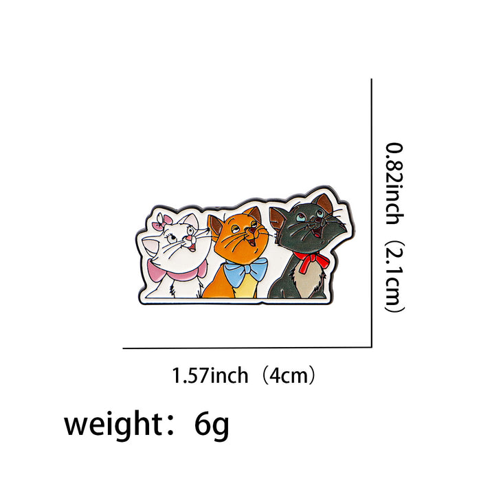 Wholesale Cartoon Bow White Cat Series Animation Anime Brooch Badge Clothing Backpack Decoration