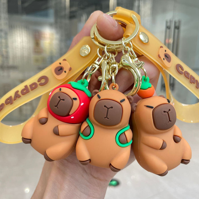 Wholesale Cute Capybara Silicone Keychain JDC-KC-YaoP001