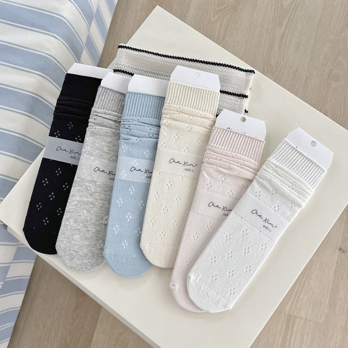 Wholesale Socks thin mesh breathable mid tube women's socks boneless pile socks