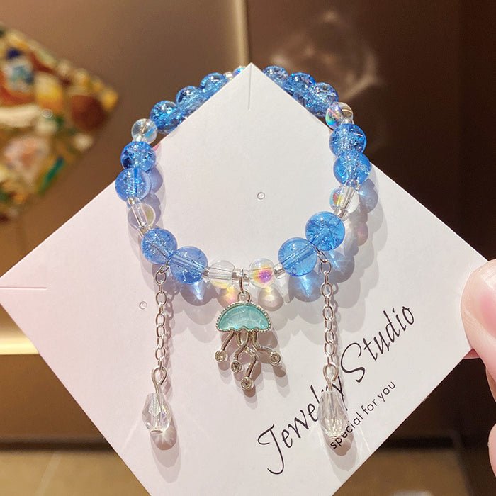 Wholesale Children' s Red Jellyfish Floral Tassel Bracelet - Everyday Jewelry Accessory MOQ≥3