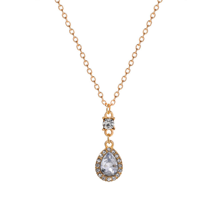 Wholesale New Jewelry Light Luxury Alloy Diamond Pendant Elegant Design Zircon Necklace Clavicle Chain
