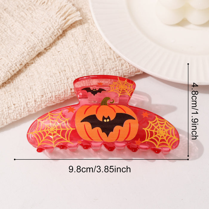 Wholesale  Transparent Claw Clip Hair Accessory For Women Pumpkin Bat Dark Style Shark Clip Boutique Resale