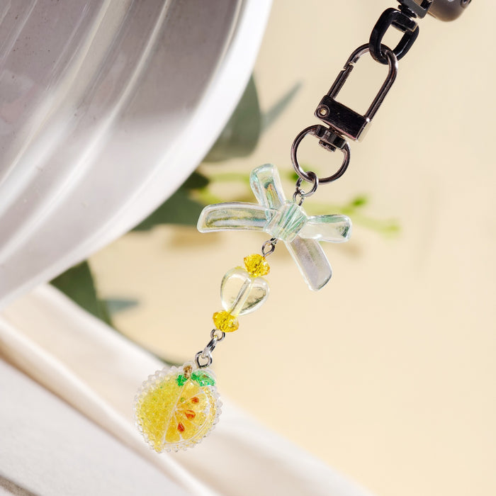 Wholesale Cartoon Fruit Beaded Charm Set - Electroplated Phone Bag Keychain Accessory