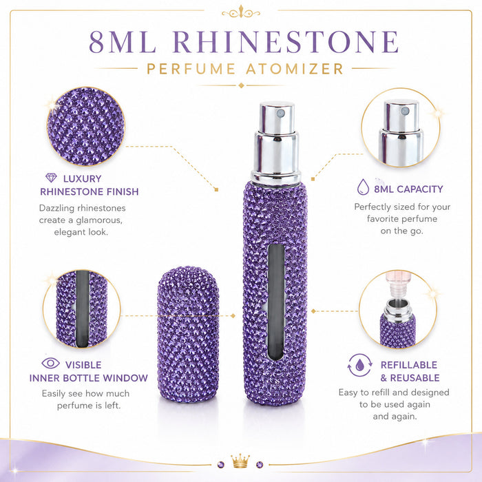 Wholesale 8Ml Rhinestone Perfume Atomizer Empty Spray Bottle Party Gift Fashion Accessory