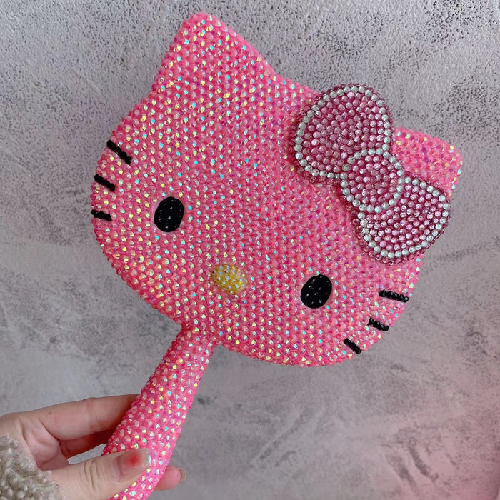 Wholesale Cartoon Cat Rhinestone Plastic Beauty Mirror JDC-VM-MingJu001