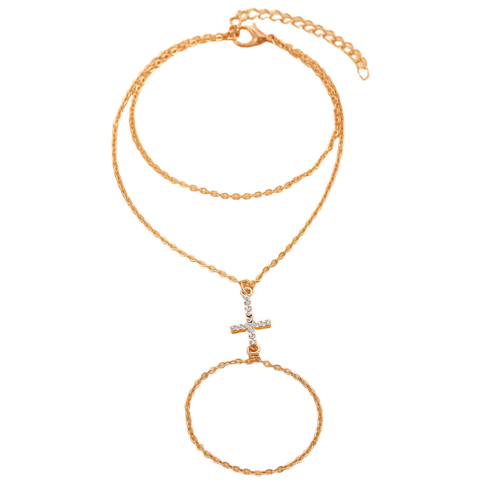 Wholesale Exclusive Diamond Finger Chain Personalized Chain Rhinestone