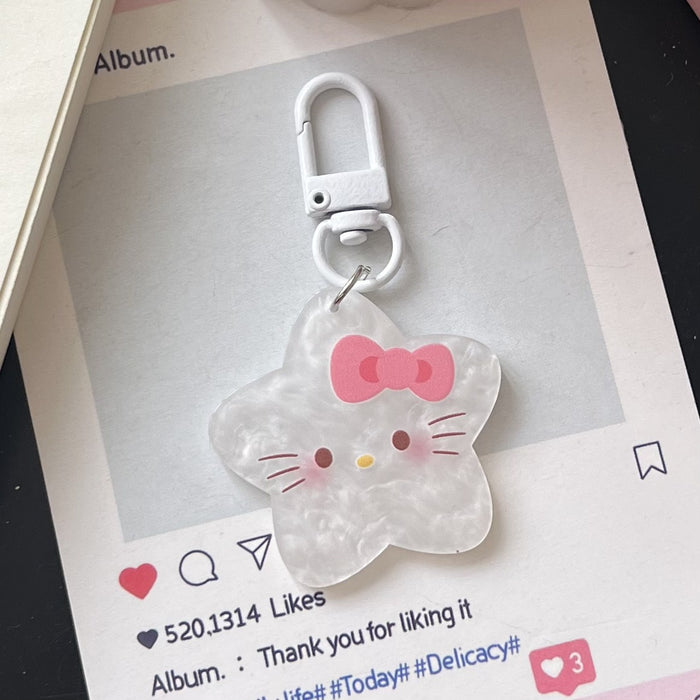 Wholesale  All-match Pink  Star Keychain