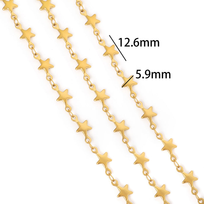 Wholesale Stainless Steel Vacuum Electroplated Gold Peach Heart Dolphin Five-Pointed Star Necklace